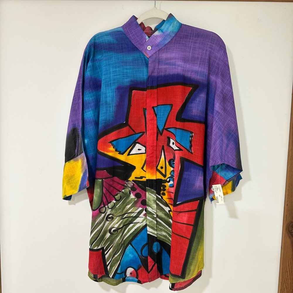 Dilemma New York Picasso Art Shirt Womens OS Organic Cotton Abstract Multicolor